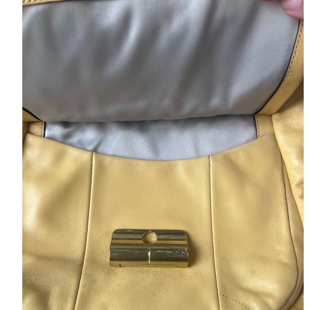 Coach Kristin Yellow Leather Hobo Shoulder Bag Crossbody Purse & Wallet Set - Picture 6 of 10